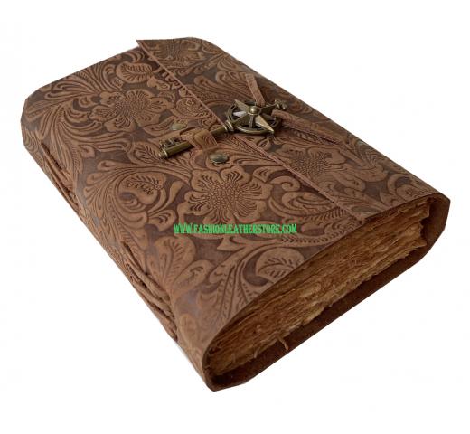 Bound Journal Antique Garden Flower Leather Journal
